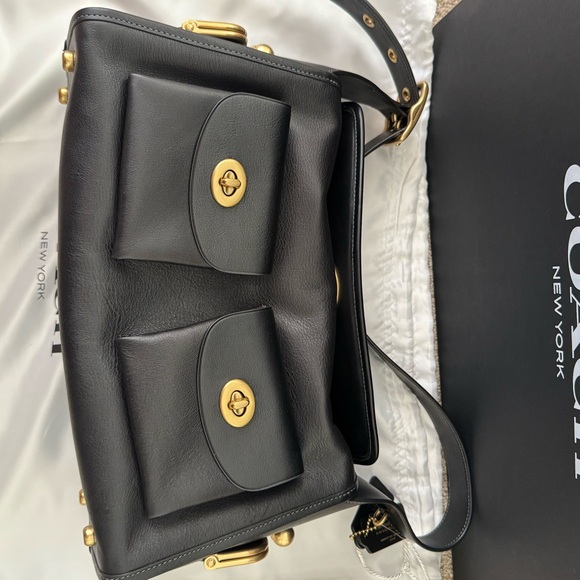 Coach Black Leather Haversack - Picture 13 of 14